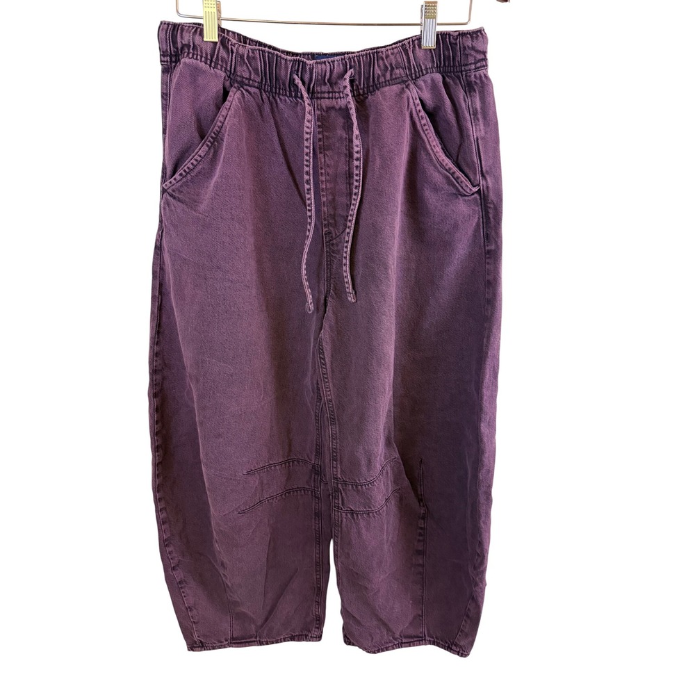 Gap Easy Horseshoe Jeans Women Medium Bordeaux Purple Ultrasoft Denim Barrel